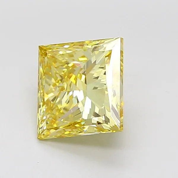 5.05ct PRINCESS Fancy Intense Yellow VS1 Coloured Lab diamond