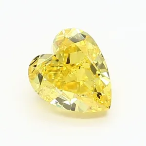 1ct HEART Fancy Vivid Yellow VS1 Coloured Lab diamond