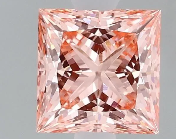1.05ct PRINCESS Fancy Vivid Pink VVS2 Coloured Lab diamond