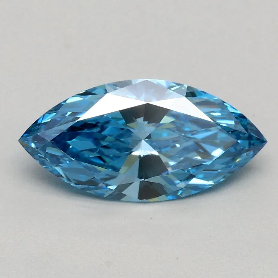 0.80ct MARQUISE Fancy Vivid Blue VS2 Coloured Lab diamond