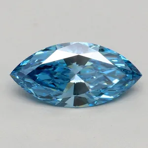0.8ct MARQUISE Fancy Vivid Blue VS2 Coloured Lab diamond