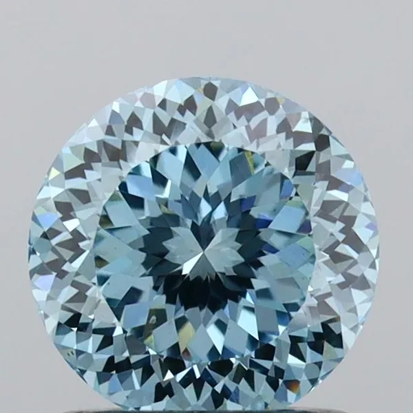 1.05ct ROUND Fancy Intense Blue VVS2 Coloured Lab diamond
