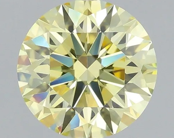 0.8ct ROUND Fancy Intense Yellow VVS2 Coloured Lab diamond