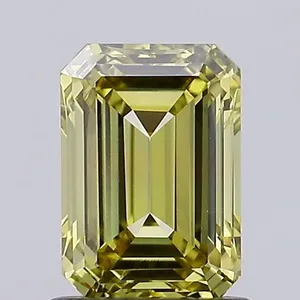 1.13ct EMERALD Fancy Yellow VVS2 Coloured Lab diamond