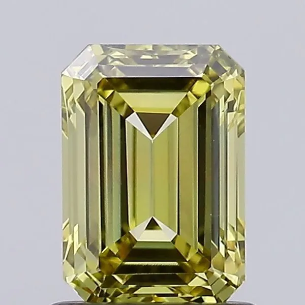 1.13ct EMERALD Fancy Yellow VVS2 Coloured Lab diamond