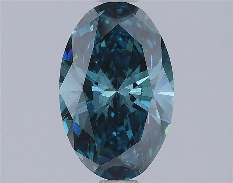 1.08ct OVAL Fancy Vivid Blue SI1 Coloured Lab diamond