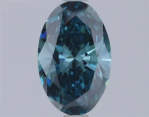 1.08ct OVAL Fancy Vivid Blue SI1 Coloured Lab diamond