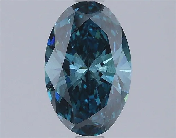 1.08ct OVAL Fancy Vivid Blue SI1 Coloured Lab diamond