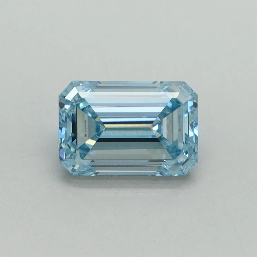 1.09ct EMERALD Fancy Vivid Blue VS1 Coloured Lab diamond