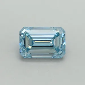 1.09ct EMERALD Fancy Vivid Blue VS1 Coloured Lab diamond