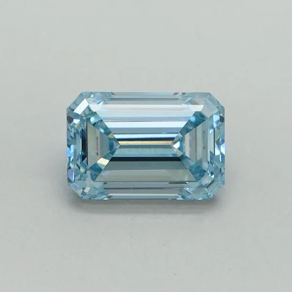 1.09ct EMERALD Fancy Vivid Blue VS1 Coloured Lab diamond