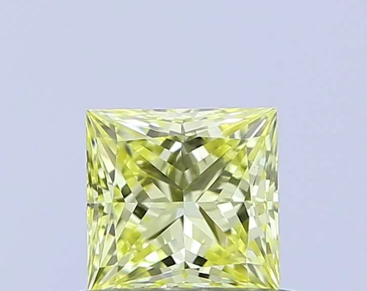 0.53ct PRINCESS Fancy Yellow VVS2 Coloured Lab diamond