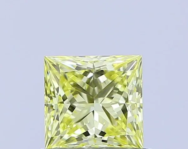 0.53ct PRINCESS Fancy Yellow VVS2 Coloured Lab diamond