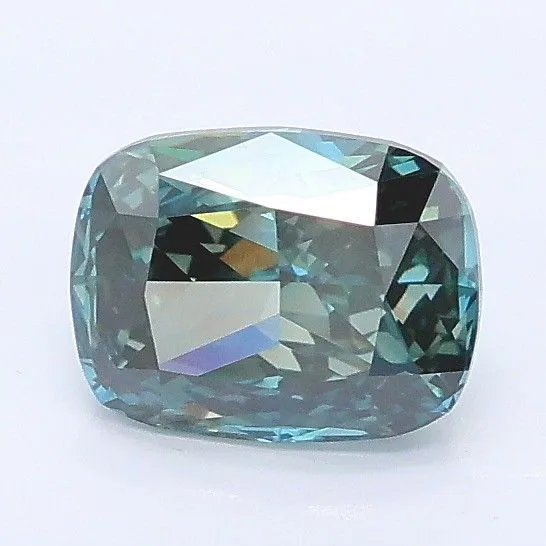 1.05ct CUSHION Fancy Deep Greenish Blue VVS2 Coloured Lab diamond
