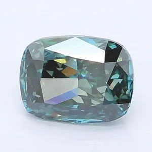 1.05ct CUSHION Fancy Deep Greenish Blue VVS2 Coloured Lab diamond