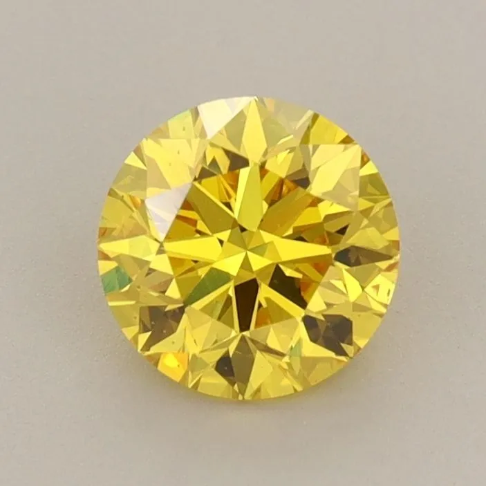 0.83ct ROUND Fancy Vivid Yellow VS2 Coloured Lab diamond