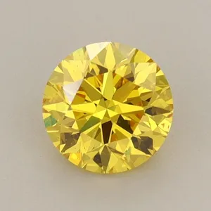 0.83ct ROUND Fancy Vivid Yellow VS2 Coloured Lab diamond