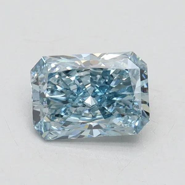 0.83ct RADIANT Fancy Vivid Blue VS2 Coloured Lab diamond