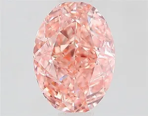 1.03ct OVAL Fancy Vivid Orangey Pink VVS2 Coloured Lab diamond