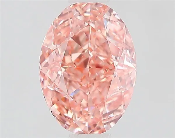 1.03ct OVAL Fancy Vivid Orangey Pink VVS2 Coloured Lab diamond