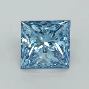 1.74ct PRINCESS Fancy Vivid Blue VS1 Coloured Lab diamond