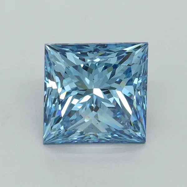 1.74ct PRINCESS Fancy Vivid Blue VS1 Coloured Lab diamond