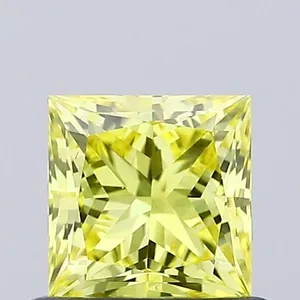 0.6ct PRINCESS Fancy Vivid Yellow VS1 Coloured Lab diamond