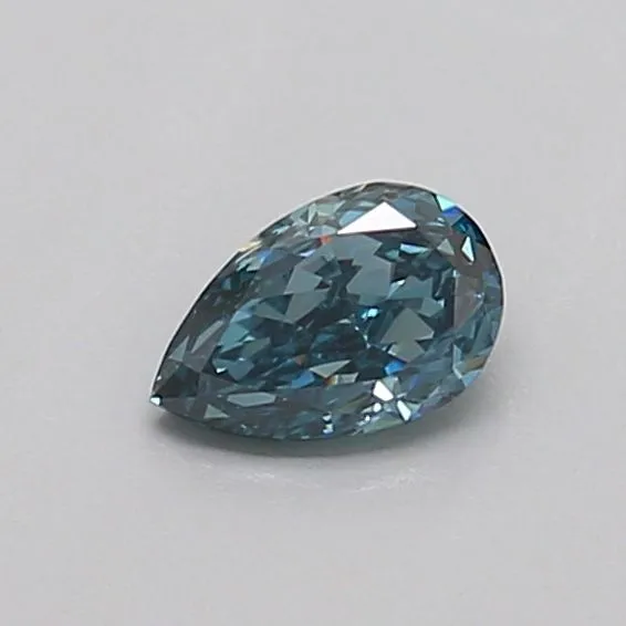 0.31ct PEAR Fancy Vivid Green Blue VVS1 Coloured Lab diamond