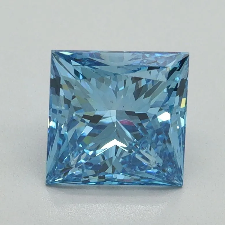 1.61ct PRINCESS Fancy Vivid Blue VS2 Coloured Lab diamond