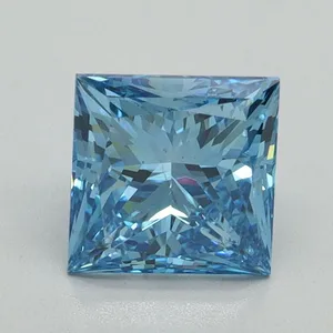 1.61ct PRINCESS Fancy Vivid Blue VS2 Coloured Lab diamond