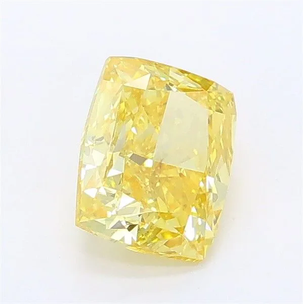1.04ct CUSHION Fancy Intense Yellow VS2 Coloured Lab diamond