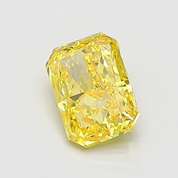 0.93ct RADIANT Fancy Vivid Yellow VVS2 Coloured Lab diamond