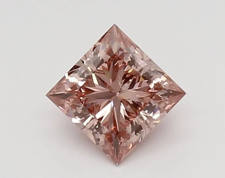 1.08ct PRINCESS Fancy Vivid Pink VS1 Coloured Lab diamond