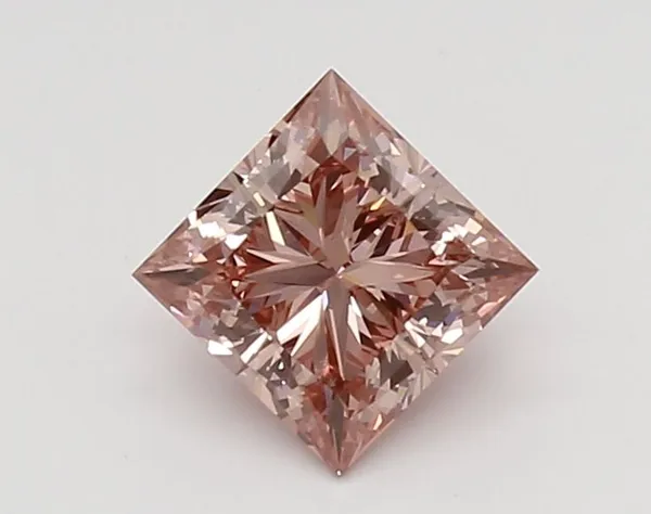 1.08ct PRINCESS Fancy Vivid Pink VS1 Coloured Lab diamond