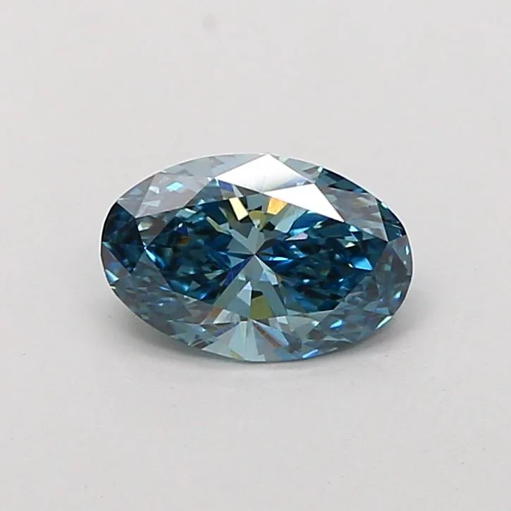 1.01ct OVAL Fancy Vivid Greenish Blue VS1 Coloured Lab diamond