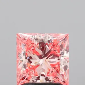 2ct PRINCESS Fancy Vivid Pink VS1 Coloured Lab diamond