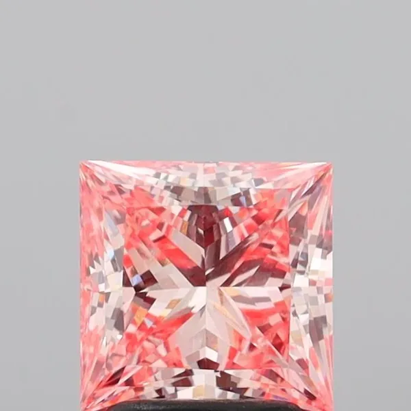 2ct PRINCESS Fancy Vivid Pink VS1 Coloured Lab diamond