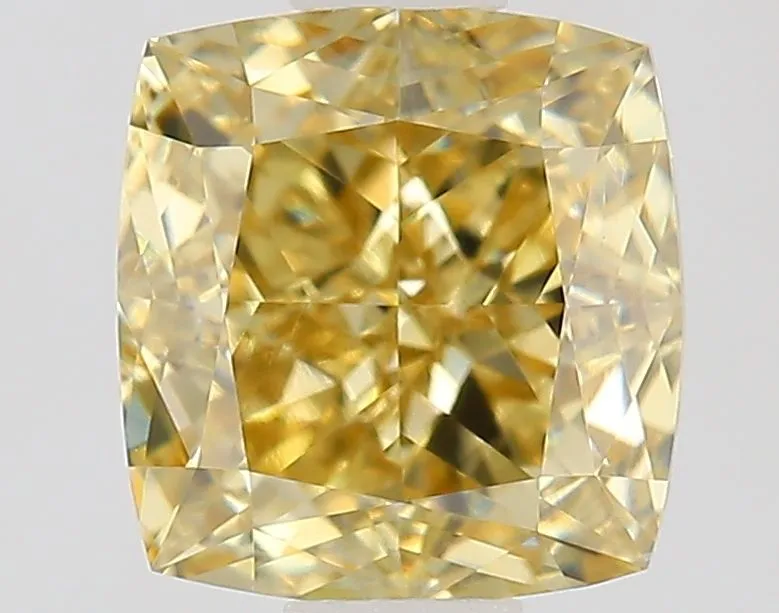 1.03ct CUSHION Fancy Yellow VVS2 Coloured Lab diamond