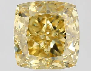 1.03ct CUSHION Fancy Yellow VVS2 Coloured Lab diamond