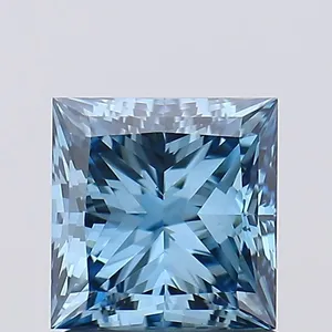 1.22ct PRINCESS Fancy Vivid Blue VS1 Coloured Lab diamond