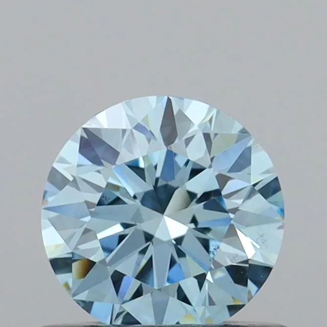 0.57ct ROUND Fancy Vivid Blue VVS2 Coloured Lab diamond