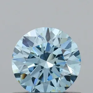 0.57ct ROUND Fancy Vivid Blue VVS2 Coloured Lab diamond