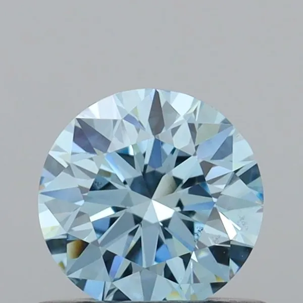 0.57ct ROUND Fancy Vivid Blue VVS2 Coloured Lab diamond