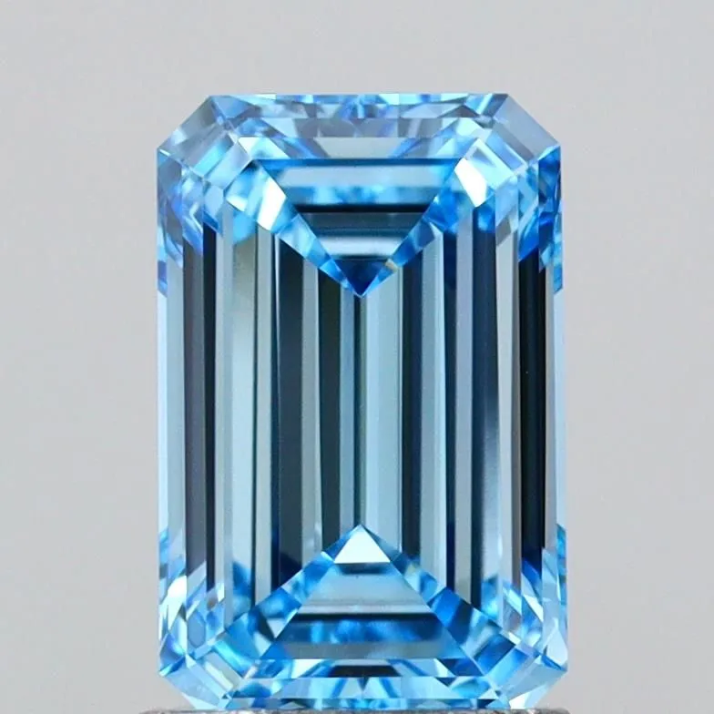 1.61ct EMERALD Fancy Vivid Blue VVS2 Coloured Lab diamond