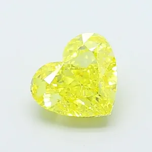 1.21ct HEART Fancy Vivid Yellow VVS1 Coloured Lab diamond
