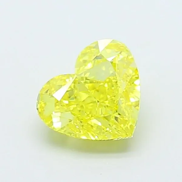 1.21ct HEART Fancy Vivid Yellow VVS1 Coloured Lab diamond