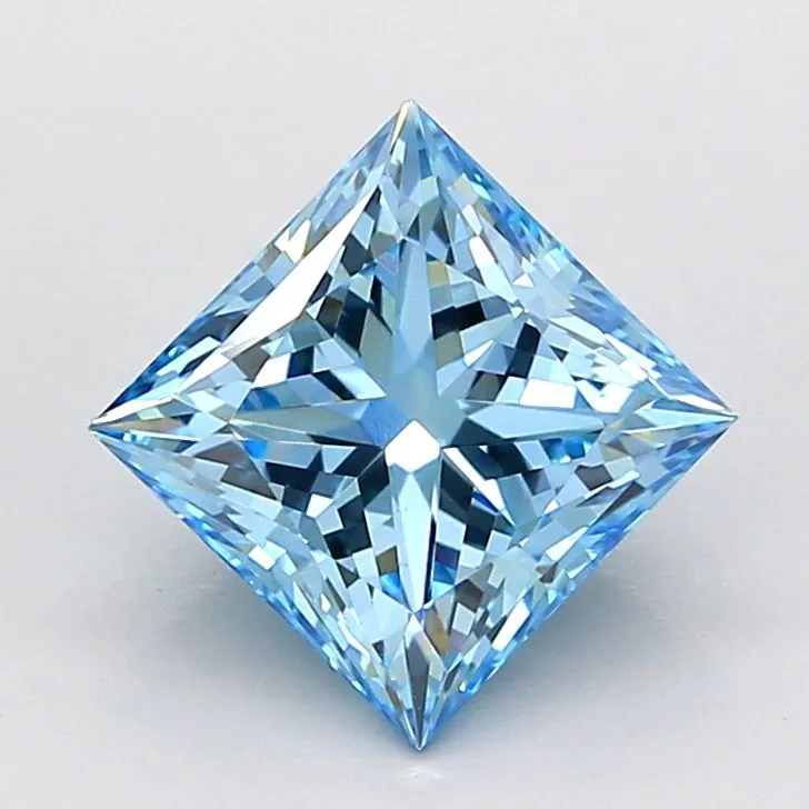2.03ct PRINCESS Fancy Vivid Blue VS1 Coloured Lab diamond
