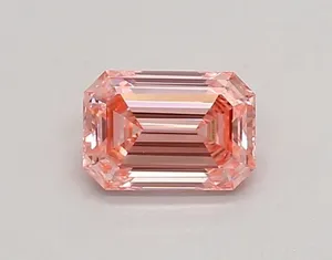 0.56ct EMERALD Fancy Vivid Pink VS1 Coloured Lab diamond
