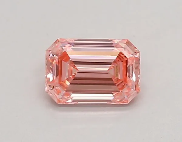 0.56ct EMERALD Fancy Vivid Pink VS1 Coloured Lab diamond