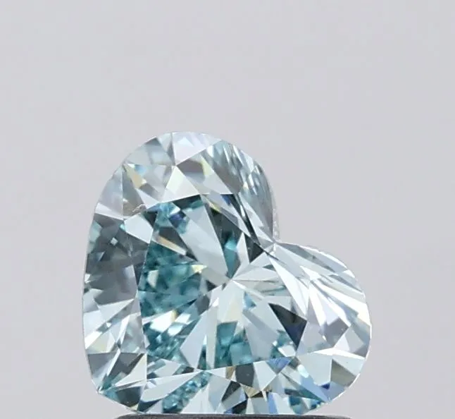 1.04ct HEART Fancy Vivid Greenish Blue VS1 Coloured Lab diamond